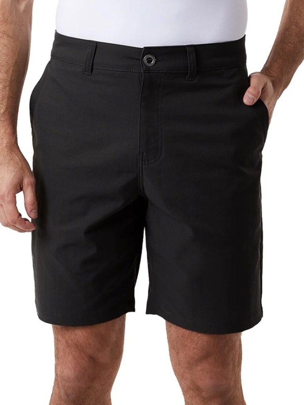 NWT 32 Degrees Cool Men's 34 Black Stretch Shorts With Back Zipper Pocket